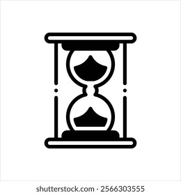 Vector black icon for hourglass