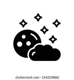 Vector black icon for hours of darkness
