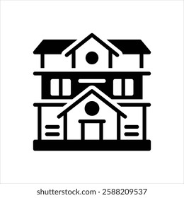 Vector black icon for house