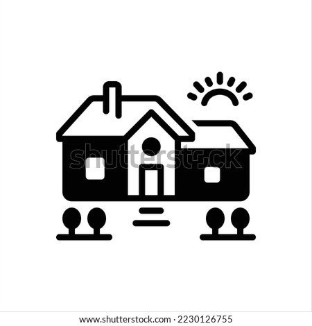 Vector black icon for housing