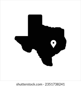Vektorschwarze Ikone für Houston