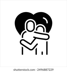Vector black icon for hug