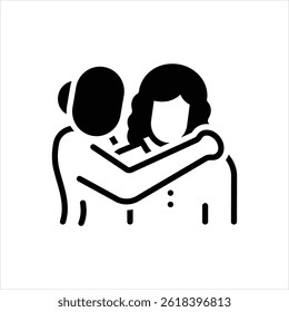 Vector black icon for hug