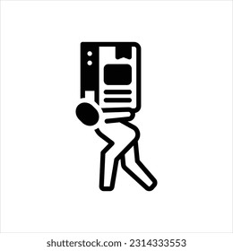 Vector black icon for huge