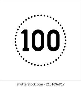 Icono negro vector para cientos
