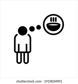 Vector black icon for hunger