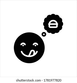Vector black icon for hungry