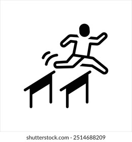 Vector black icon for hurdle