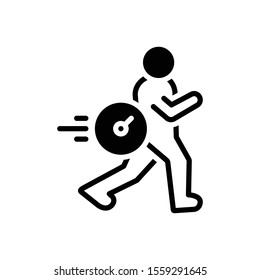 Vector black icon for hurry
