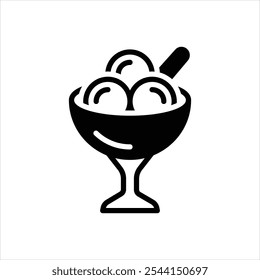 Icono negro del Vector para el helado