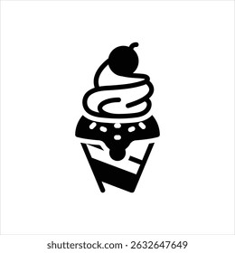 Vector black icon for ice cream