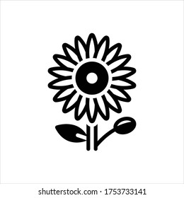 Vector black icon for ice plant flowers