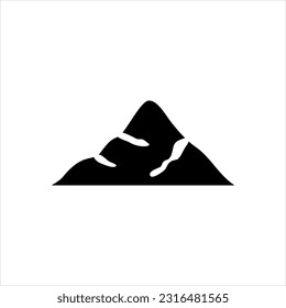 Vector black icon for icy mountain