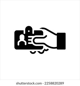 Vector black icon for id