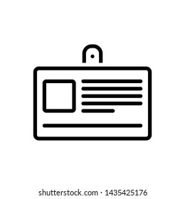 Vector black icon for id card
