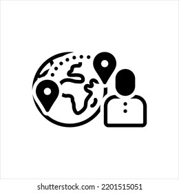 Vector black icon for immigration