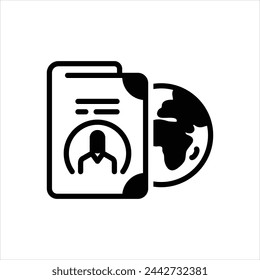 Vector black icon for immigration