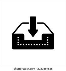 Vector black icon for inbox
