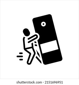 Icono negro vector para incidente
