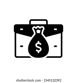 Vector black icon for income