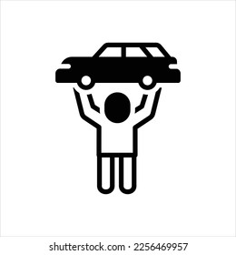 Icono negro vector para increíble