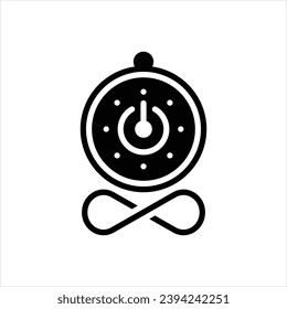 Icono negro vectorial por tiempo infinito