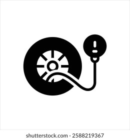 Vector black icon for inflate tire