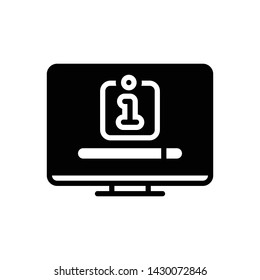 Vector black icon for info search