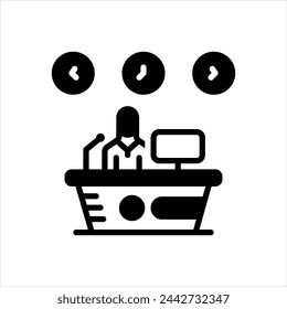 Vektor-schwarzes Symbol für Informationsschalter