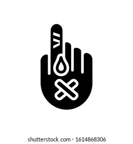 Vector black icon for injury