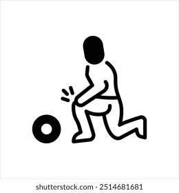 Vector black icon for injury
