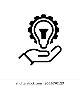 Icono negro de Vector para soluciones de innovación