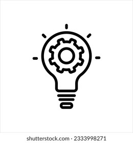 Icono negro vector para innovación