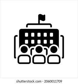 Icono negro vectorial para las instituciones