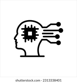 Vector black icon for intelligence