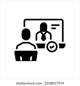 Vector black icon for interviews