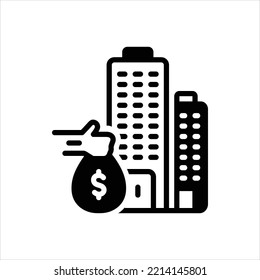 Vector black icon for investor