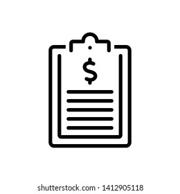 Vector black icon for invoice