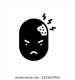 Icono negro vector para irritación