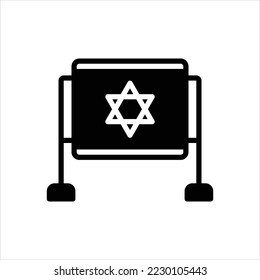Vektorschwarzes Symbol für israelisch