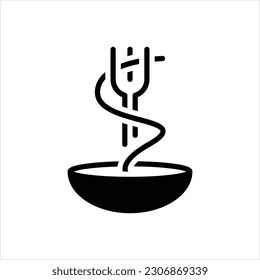 Vector black icon for italiano