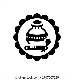 Vector black icon for janmashtmi