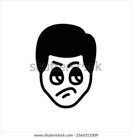 Vector black icon for jealous