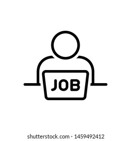 Vector black icon for job