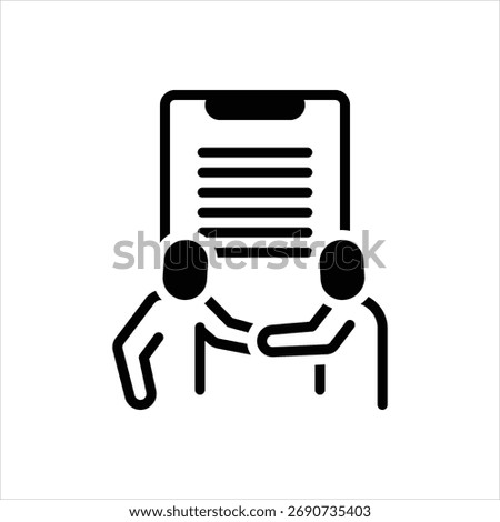 Vector black icon for joint venture
