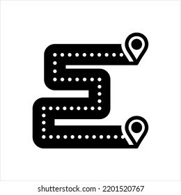 Vektorschwarzes Symbol für die Reise