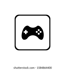 vector black icon joystick for games, games icon on a white background