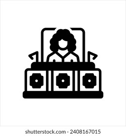 Icono negro vector para juez