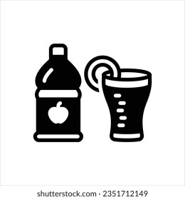 Icono negro vector para el jugo