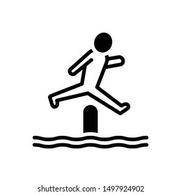 Vector black icon for jump